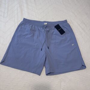 Fabletics Shorts Mens XL The Swim Trunk 7” Light Blue Stretch Lined Athletic Gym